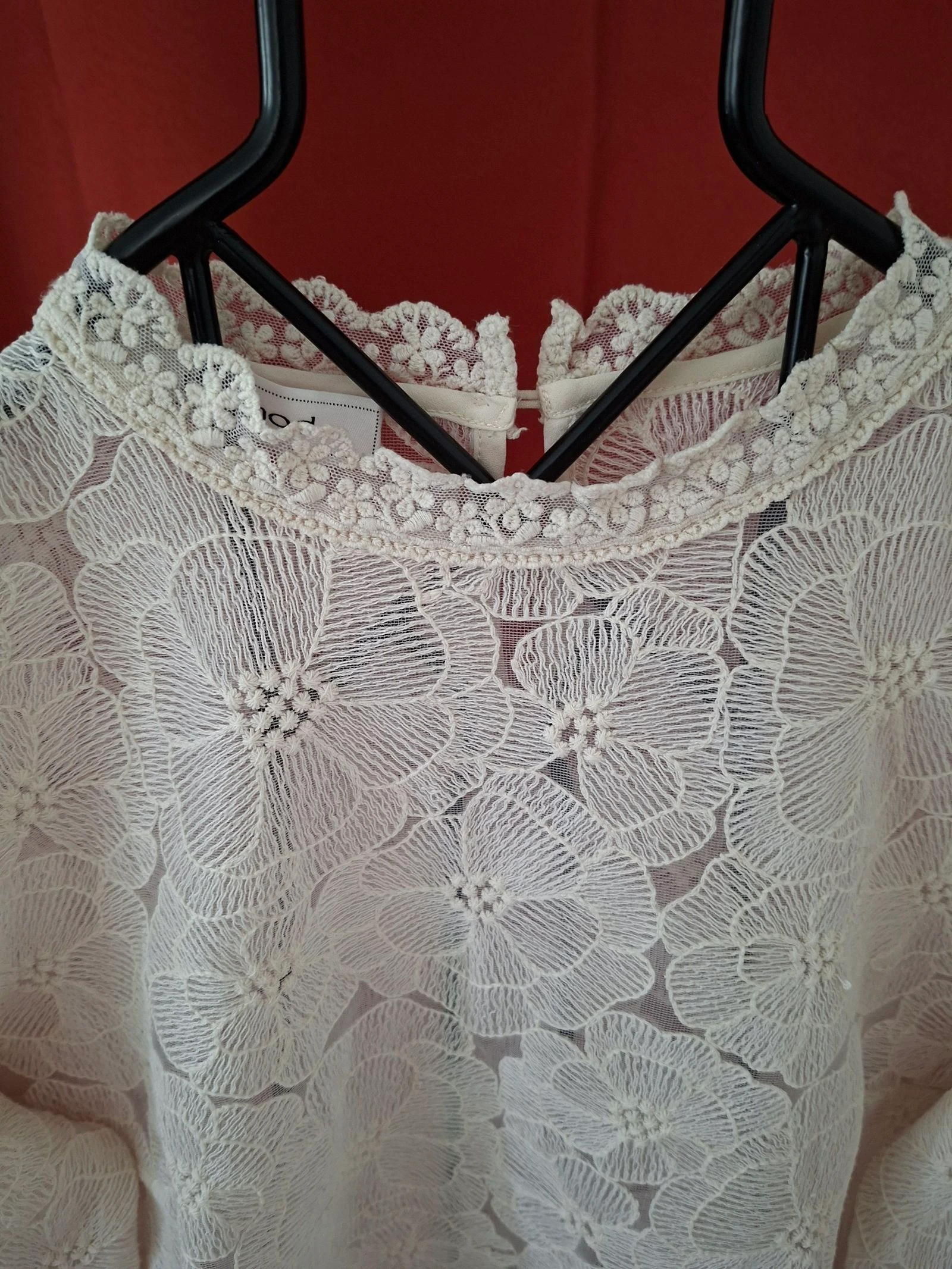Crème blouse van kant promod M – photo 2